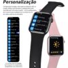 Relógio Smartwatch Feminino Hw16 Tela Infinita + 2 Pulseiras Cor da caixa Rosa - Image 6